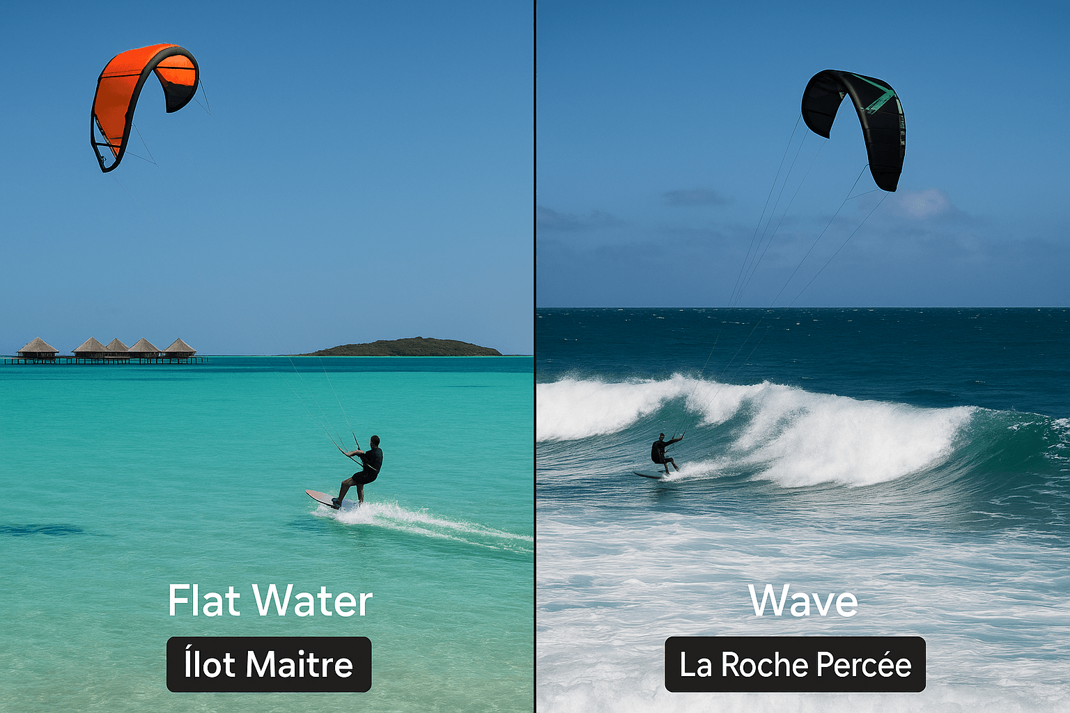 ilot maitra for fl;atwater and la roche percee for waves